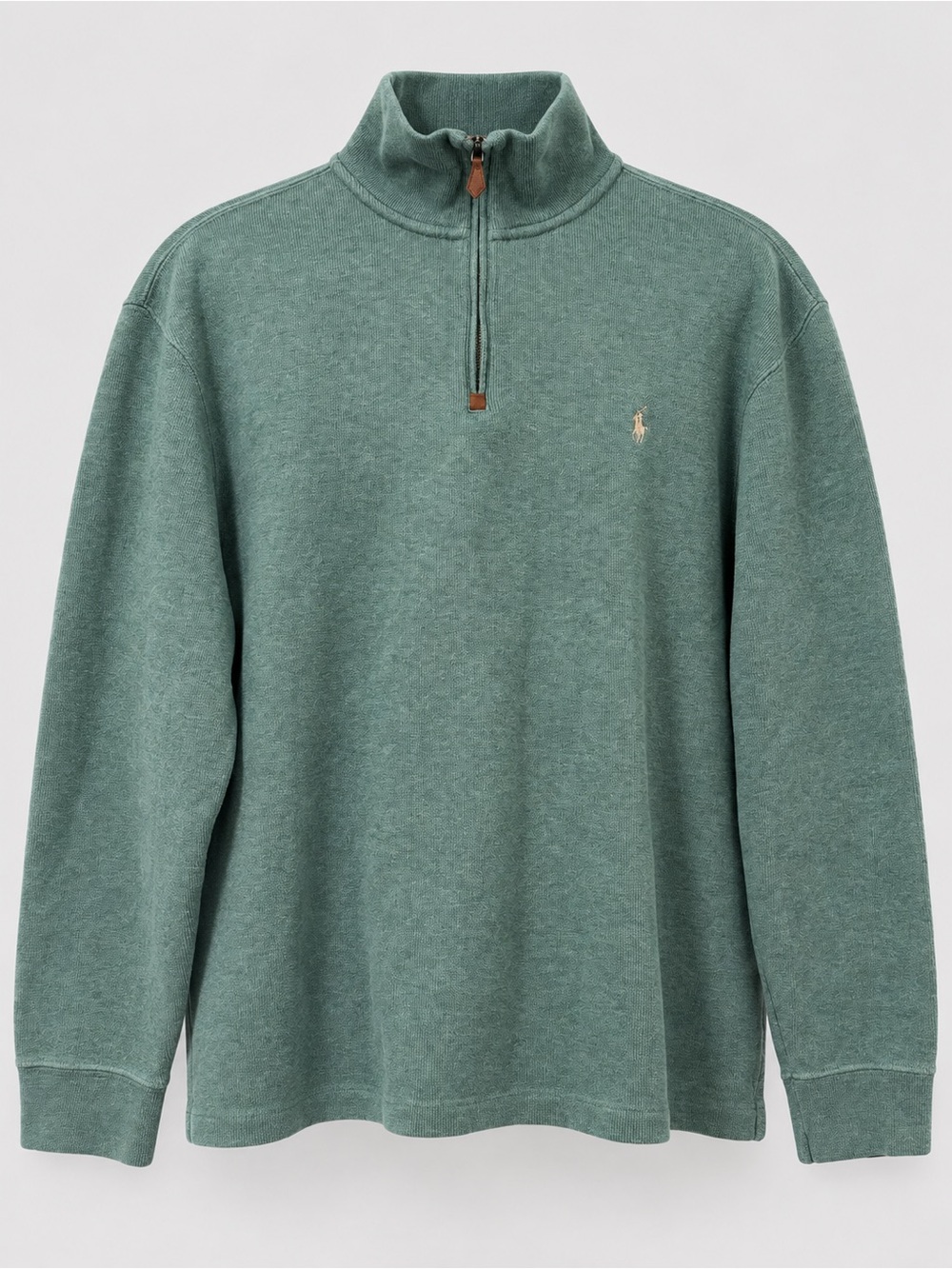 Polo by Ralph Lauren Men’s Sage Green Cotton Quarter Zip Pullover XL